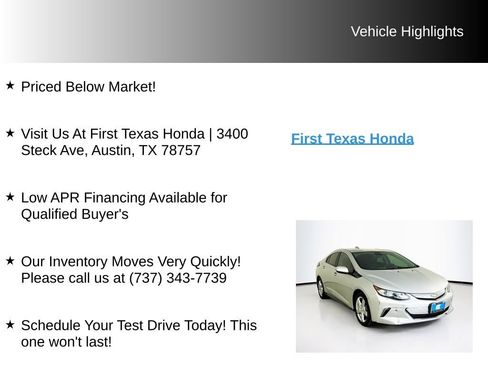 Used 2017 Chevrolet Volt LT w/ Comfort Package FWD image 10