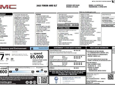 Used 2023 GMC Yukon SLT w/ SLT Premium Package AWD/4WD image 3