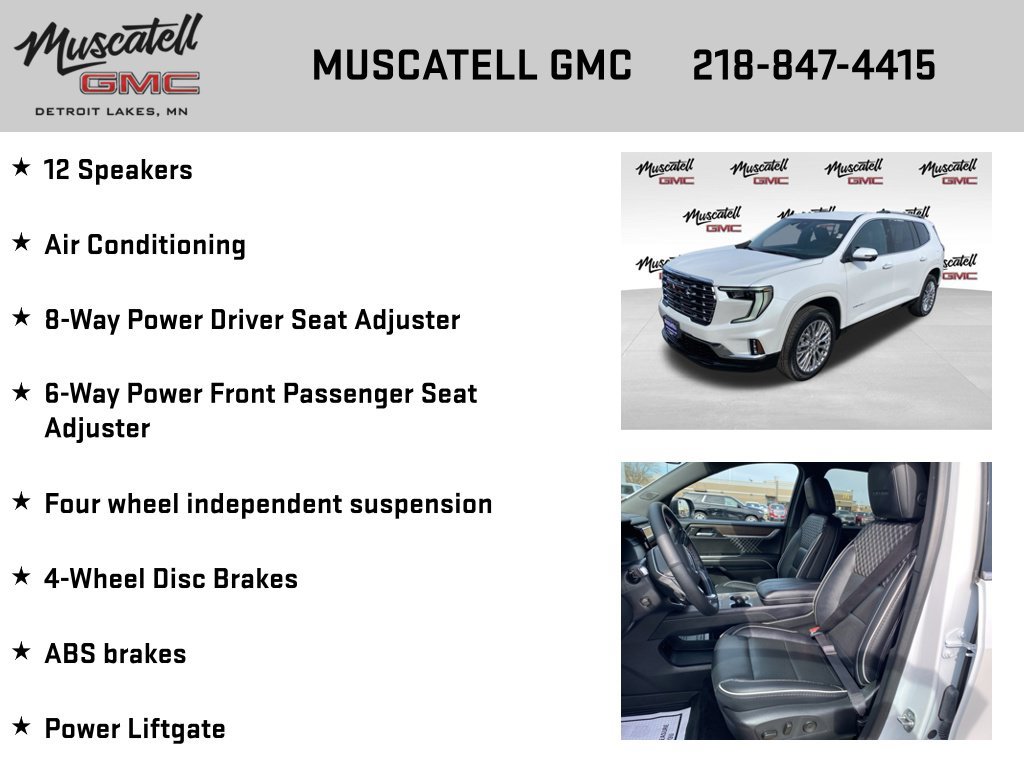 Used 2025 GMC Acadia Denali w/ LPO, Floor Liner Package AWD/4WD image 12