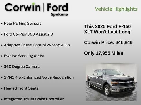 Used 2025 Ford F150 XLT w/ Equipment Group 302A MID image 13