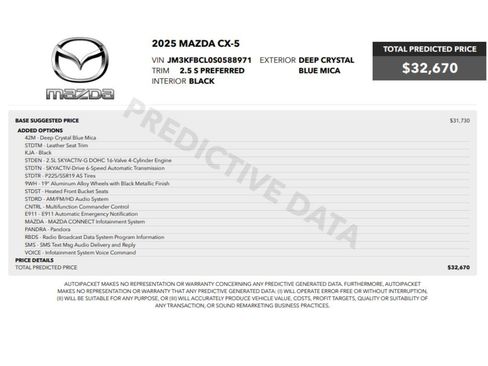 Used 2025 MAZDA CX-5 AWD 2.5 S w/ Preferred Package image 2