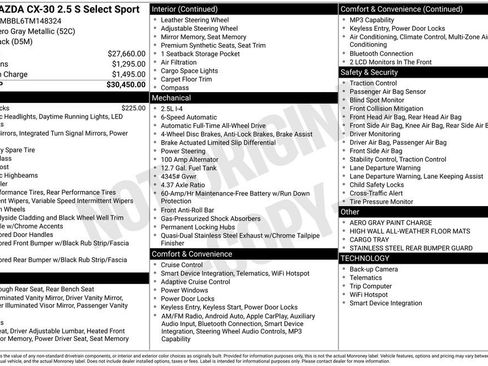 New 2026 MAZDA CX-30 AWD 2.5 S w/ Select Sport Pkg image 7