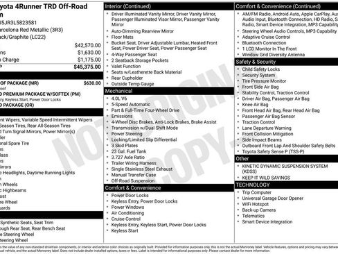 Used 2020 Toyota 4Runner TRD Off-Road Premium w/ Moonroof Package image 13