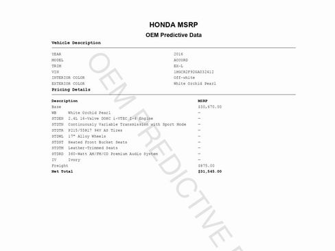 Used 2016 Honda Accord EX-L image 2