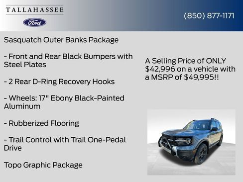 New 2026 Ford Bronco Sport Outer Banks w/ Sasquatch Outer Banks Package AWD/4WD image 35