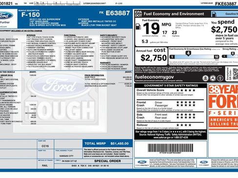 Used 2015 Ford F150 Lariat w/ Equipment Group 501A Mid AWD/4WD image 6