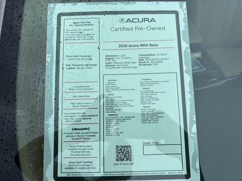 Certified 2026 Acura MDX FWD image 29