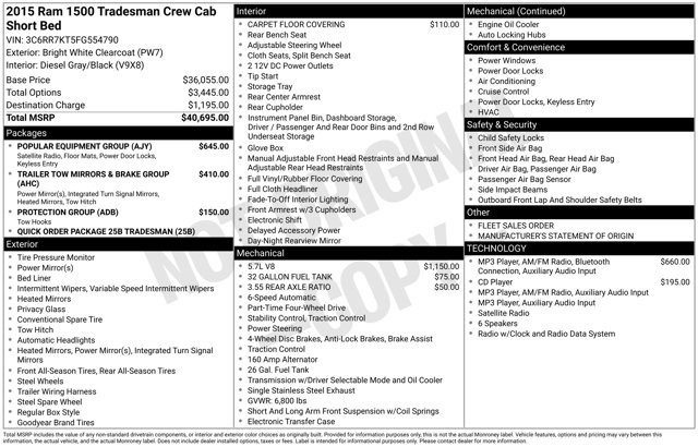 Used 2015 RAM 1500 Tradesman w/ Popular Equipment Group AWD/4WD image 3