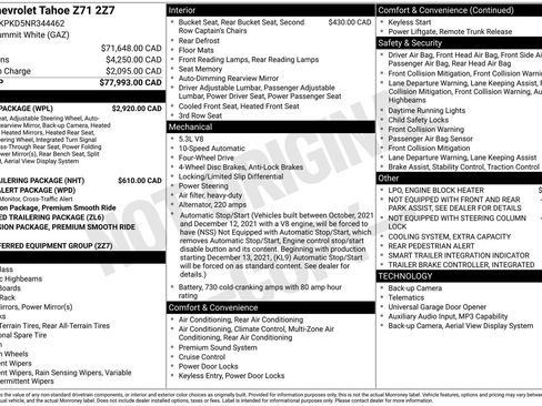 Used 2022 Chevrolet Tahoe Z71 w/ Luxury Package AWD/4WD image 3