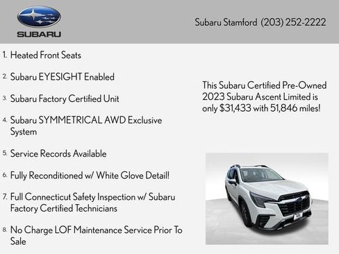 Certified 2023 Subaru Ascent Limited w/ Technology Package AWD/4WD image 2