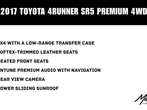 Used 2017 Toyota 4Runner SR5 Premium AWD/4WD image 2
