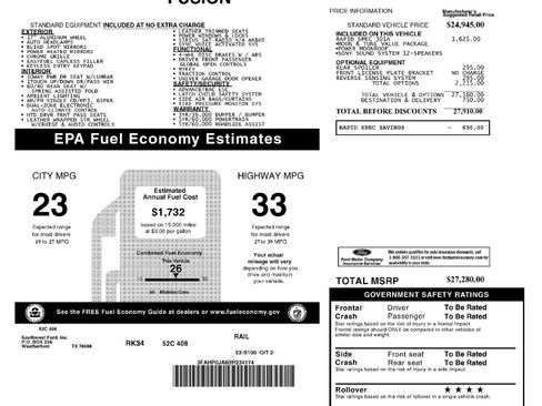 Used 2011 Ford Fusion SEL w/ 301A Rapid Spec Order Code FWD image 2