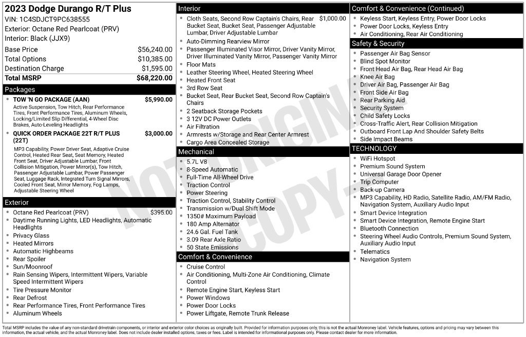 Used 2023 Dodge Durango R/T w/ Tow 'N Go Package AWD/4WD image 2