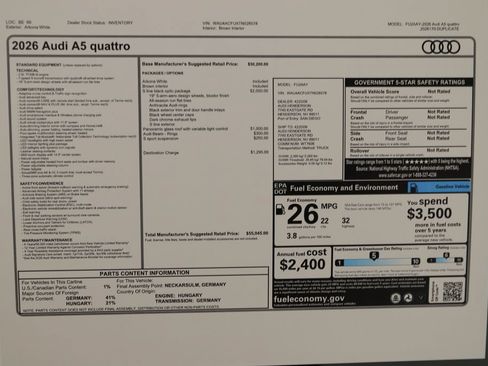 New 2026 Audi A5 2.0T Premium AWD/4WD image 36