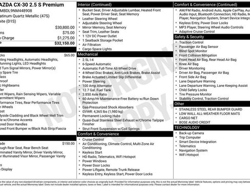 Used 2022 MAZDA CX-30 AWD 2.5 S w/ Premium Package image 27