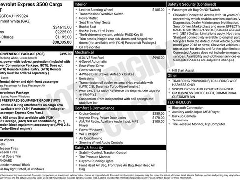 Used 2018 Chevrolet Express 3500 w/ Driver Convenience Package RWD image 15