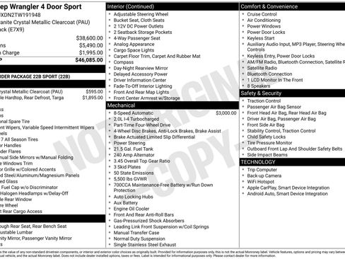 New 2026 Jeep Wrangler Unlimited Sport AWD/4WD image 39