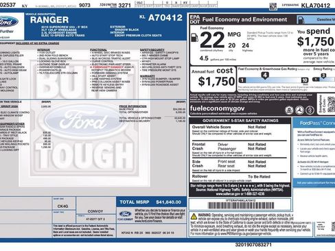 Used 2019 Ford Ranger XLT w/ Equipment Group 302A Luxury AWD/4WD image 37
