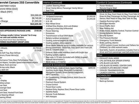 Used 2024 Chevrolet Camaro SS RWD image 6