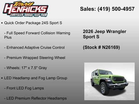 New 2026 Jeep Wrangler Unlimited Sport AWD/4WD image 23