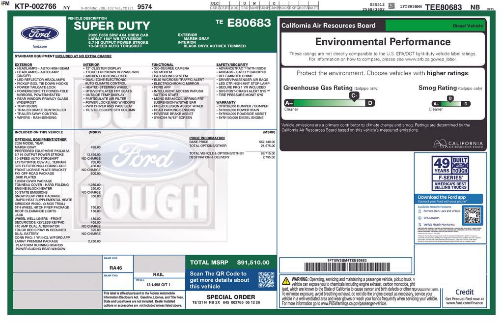 New 2026 Ford F350 Lariat w/ Lariat Premium Package AWD/4WD image 6