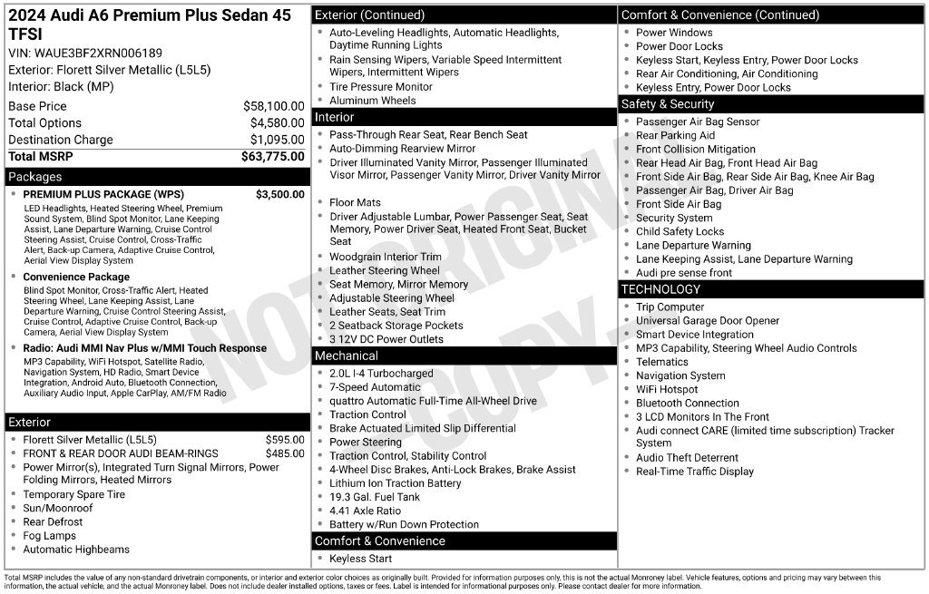 Used 2024 Audi A6 Premium Plus w/ Premium Plus Package AWD/4WD image 10