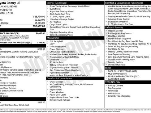 Used 2025 Toyota Camry LE w/ Convenience Package image 2