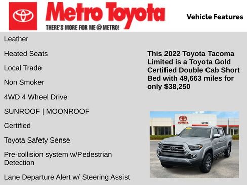 Certified 2022 Toyota Tacoma Limited image 6