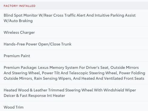 Used 2021 Lexus ES 350 w/ Premium Package image 2