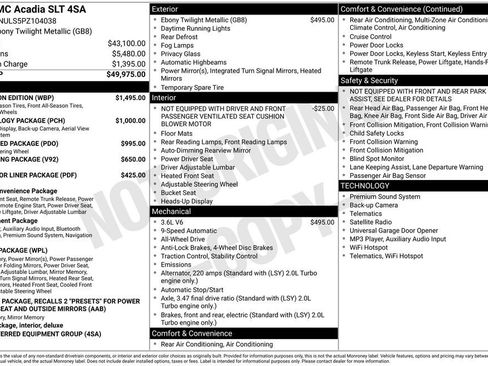 Used 2023 GMC Acadia SLT w/ Elevation Edition AWD/4WD image 42