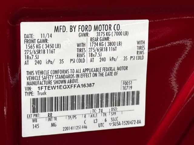 Used 2015 Ford F150 XLT w/ Equipment Group 302A Luxury AWD/4WD image 21