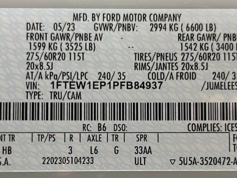 Used 2023 Ford F150 Lariat w/ Equipment Group 502A High AWD/4WD image 55