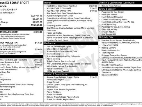 Used 2024 Lexus RX 500h F Sport w/ Convenience Package AWD/4WD image 24