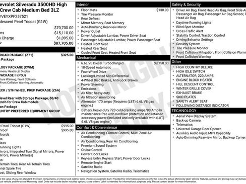 Used 2023 Chevrolet Silverado 3500 High Country w/ Z71 Off-Road Package image 45