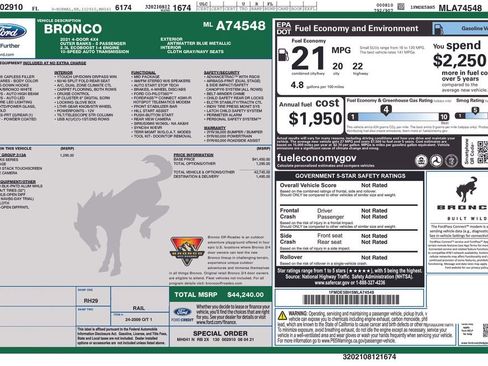 Certified 2021 Ford Bronco Outer Banks image 7