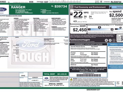 Used 2024 Ford Ranger Lariat w/ Advanced Towing Package AWD/4WD image 4