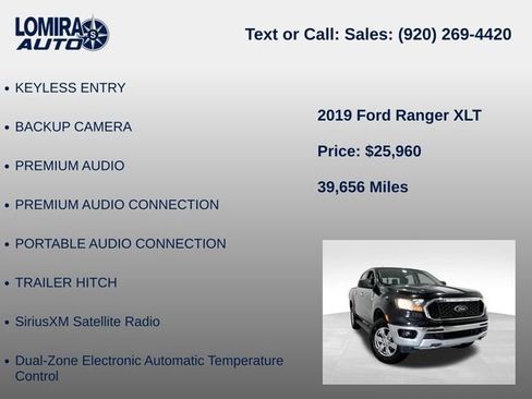 Used 2019 Ford Ranger XLT w/ Equipment Group 302A Luxury AWD/4WD image 33