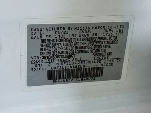 Used 2025 Nissan Versa S w/ Trunk Package FWD image 36