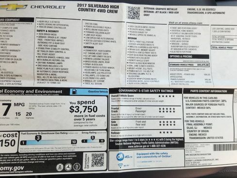 Used 2017 Chevrolet Silverado 1500 High Country AWD/4WD image 14