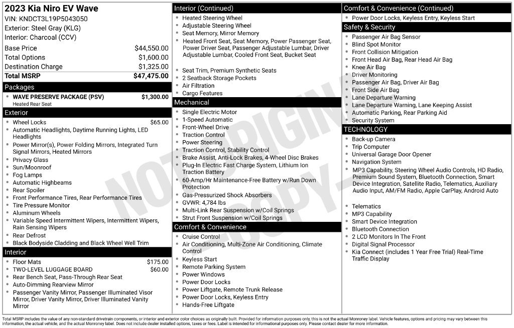 Used 2023 Kia Niro Wave w/ Wave Preserve Package FWD image 19