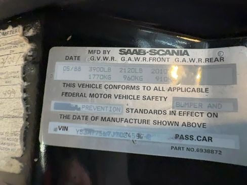 Used 1988 Saab 900 Turbo FWD image 57