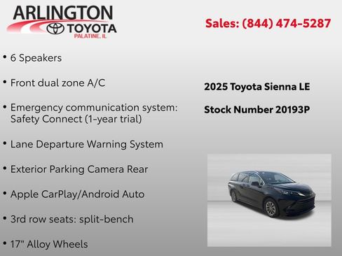 Used 2025 Toyota Sienna LE FWD image 4
