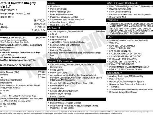 New 2026 Chevrolet Corvette Stingray Premium Conv w/ Z51 Performance Package image 27