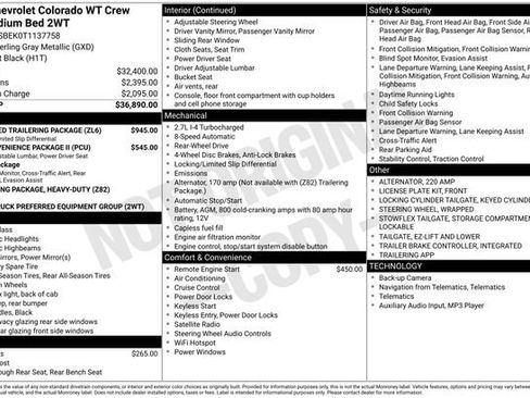 New 2026 Chevrolet Colorado W/T w/ Advanced Trailering Package RWD image 15