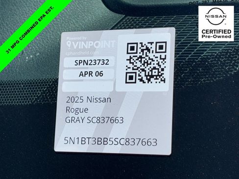 Certified 2025 Nissan Rogue SV AWD/4WD image 30