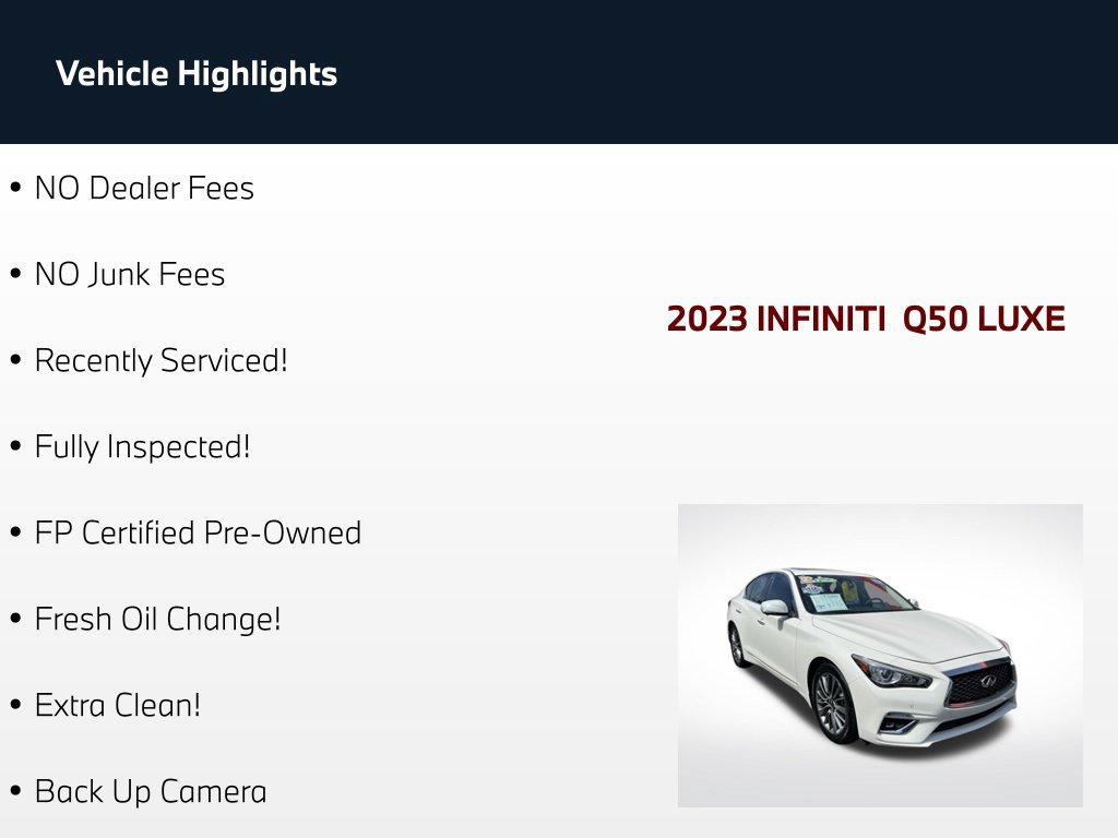 Used 2023 INFINITI Q50 Luxe w/ Cargo Package AWD/4WD image 55