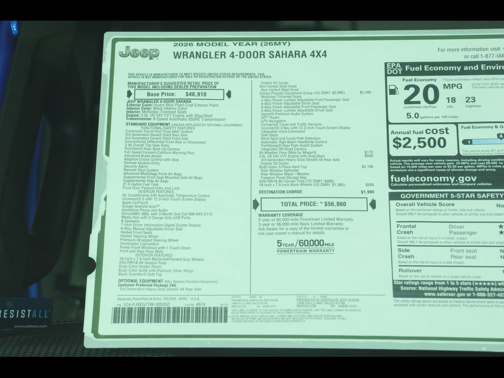 New 2026 Jeep Wrangler Unlimited Sahara AWD/4WD image 24