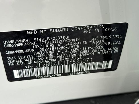 New 2026 Subaru Outback Touring XT AWD/4WD image 33