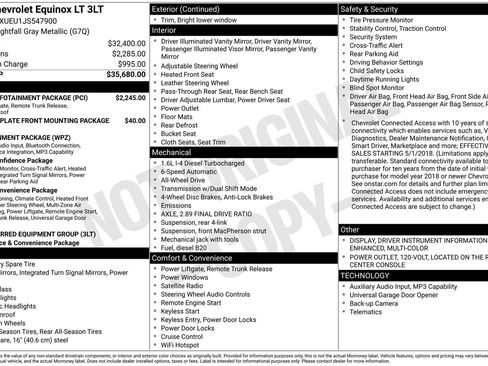 Used 2018 Chevrolet Equinox LT w/ Sun & Infotainment Package AWD/4WD image 6