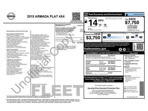 Used 2015 Nissan Armada Platinum w/ 2nd Row Captain Seat Package AWD/4WD image 4